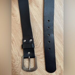 Dickies black leather belt size 38 classic silver buckle